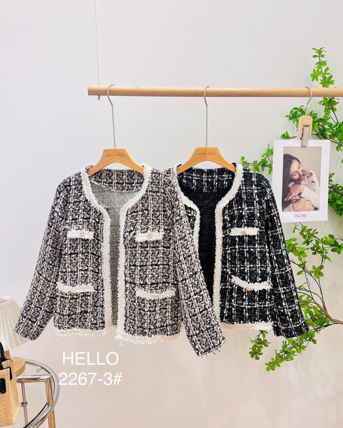 HELLO FASHION Tweed Coat